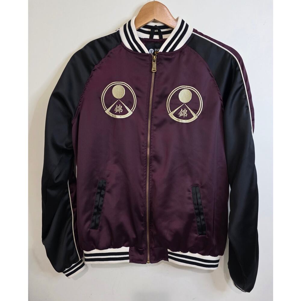 Insert Coin Yakuza Like A Dragon Jacket Nishiki Burgandy Black Size Small